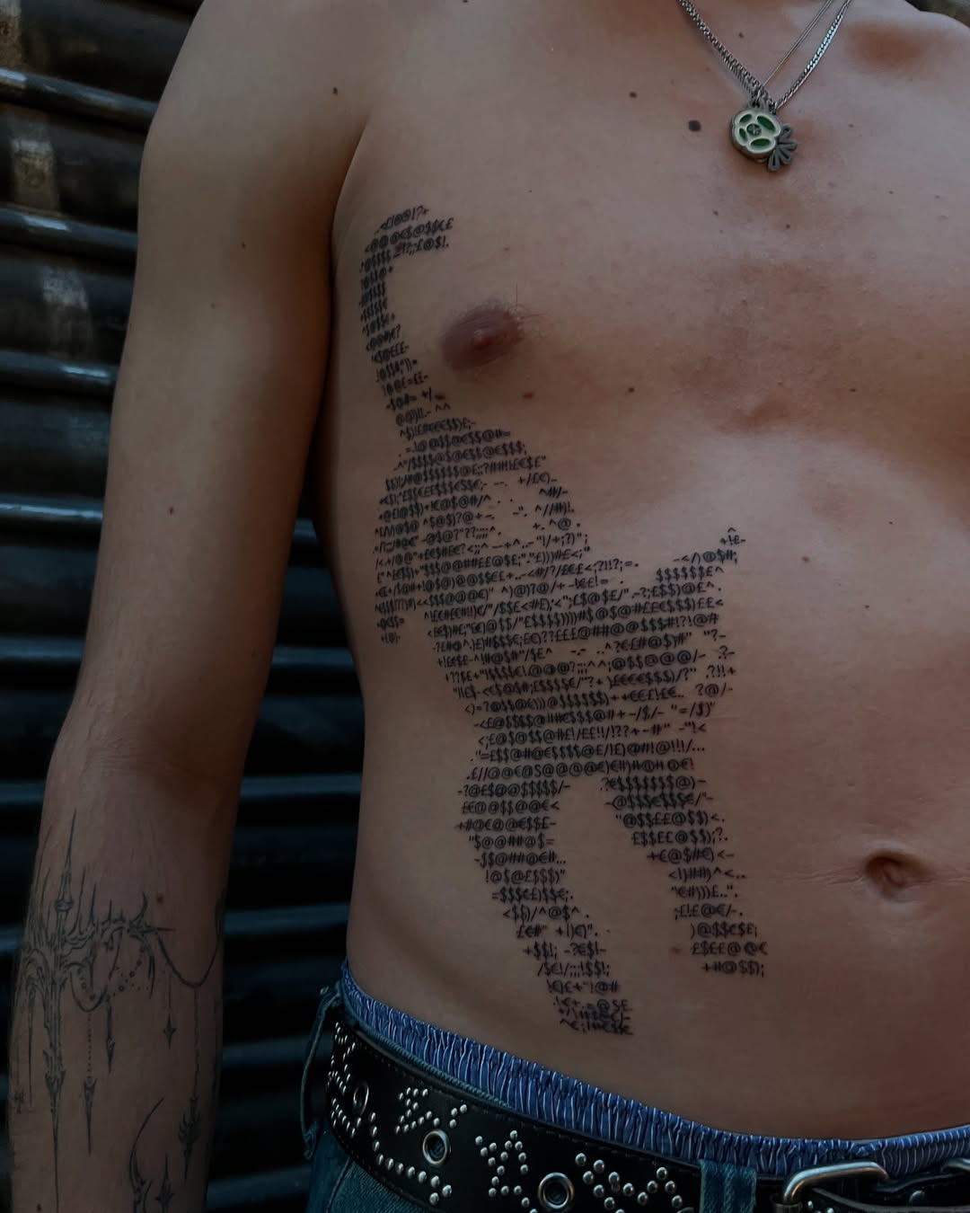 Tatouage ascii chat face