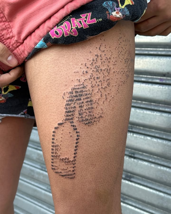 Tatouage cuisse droit chevalier